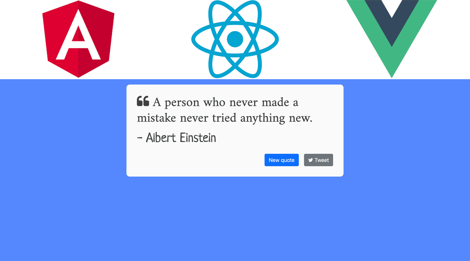 Random Quote App Angular React Vue